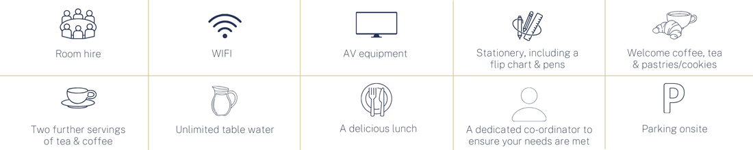 Day delegate package for room booking at Stockton House 